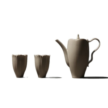 Ceainic ceramic Gongfu cu filtru, în stil intelectual din dinastia Song, nuanță gri-magnolie