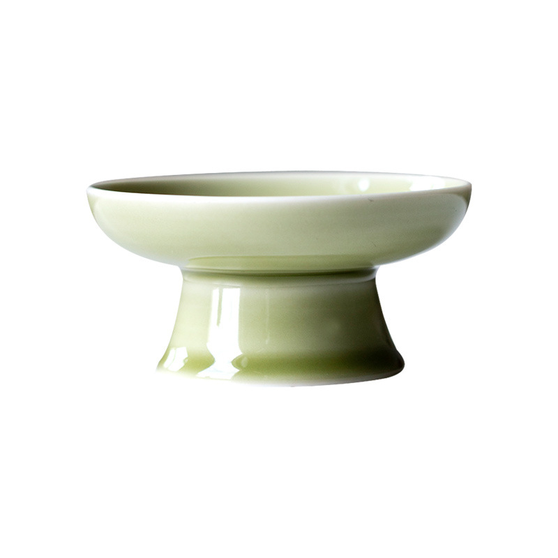 Suport ceramic pentru capac de ceainic Kung Fu, bază înaltă pentru capac, accesoriu pentru ceai cu glazură Yue Kiln Secret Color