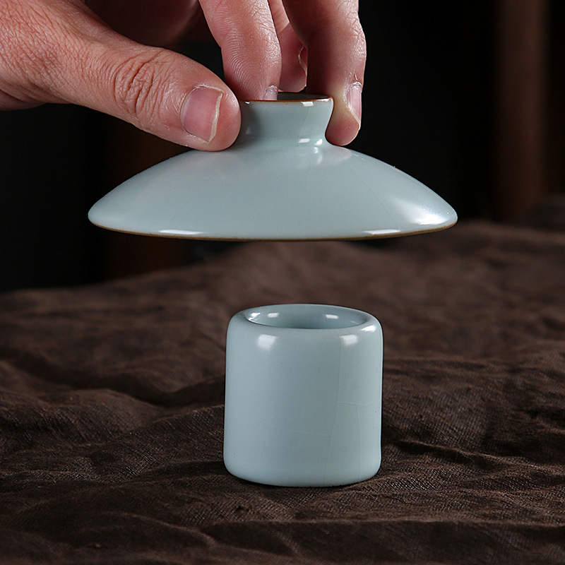 Suport ceramic pentru capacul ceainicului Ru Kiln și capacul ceștii de ceai — accesorii pentru ceremonia ceaiului Kung Fu
