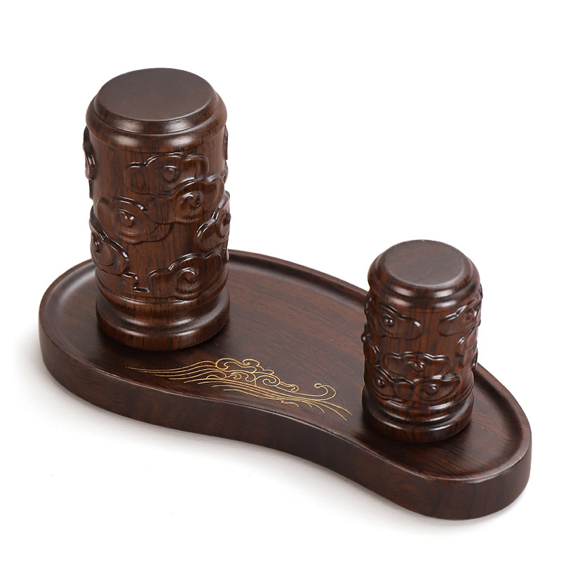 Suport magnetic pentru capac de ceainic – set accesorii pentru ceai din lemn de ebonie