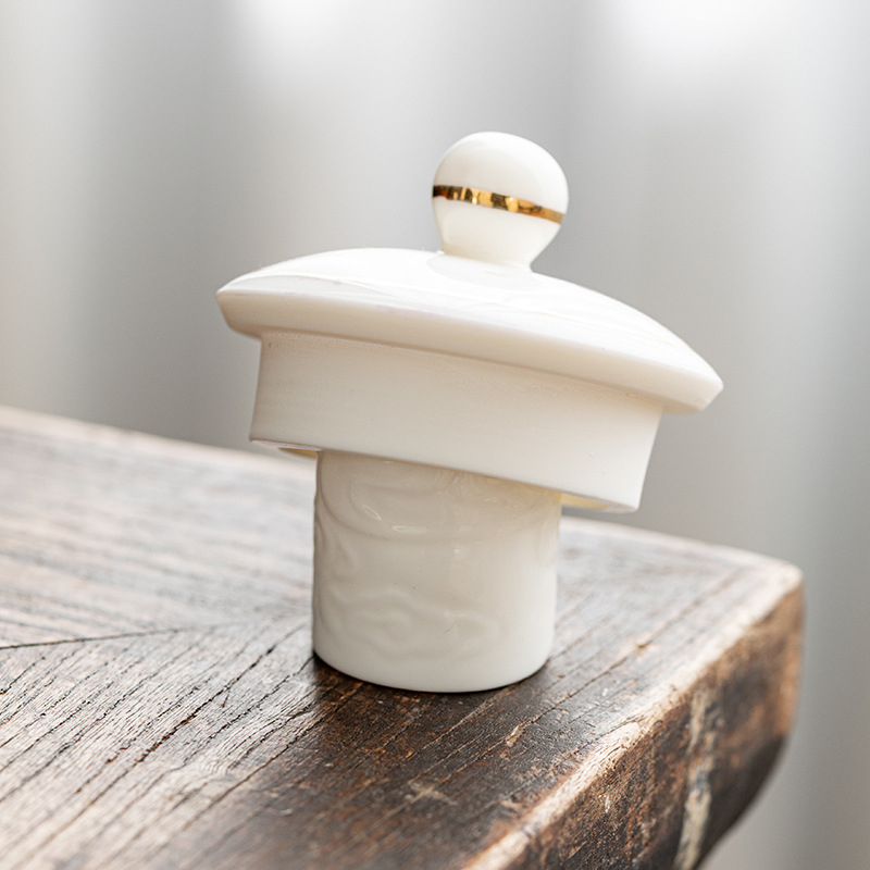 Suport ceramic pentru capac de ceainic din lut mov și capace de gaiwan, accesorii ceremonie ceai chinezesc
