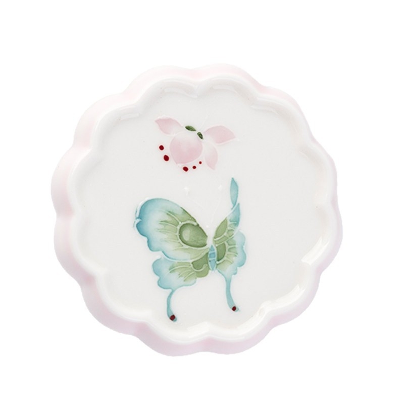 Suport de capac de ceai din porțelan, în formă de fluture, cu design floral, accesoriu modern minimalist pentru ceremonia ceaiului