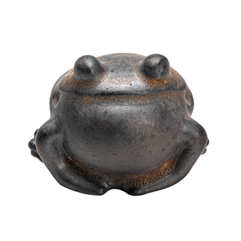 Broască de ceai auriu, ceramică glazurată, ornament zen pentru ceremonia ceaiului