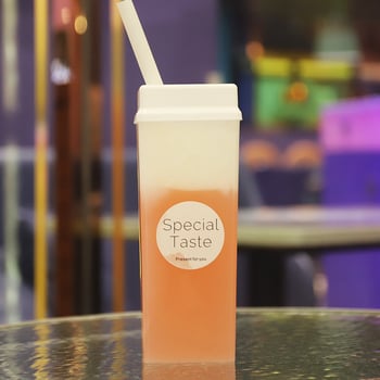 500ml PP cană creativă în formă de cărămidă pentru ceai cu lapte – recipient plastic de unică folosință pentru băuturi și sucuri