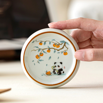Suport ceramic pentru capac de ceainic cu panda – covoraș izolant pentru cești