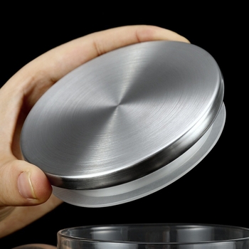 Capac pentru sticlă de apă rece cu inel de silicon anti-praf, oțel inoxidabil 304/201, capac plat scurt rezistent la ruginire