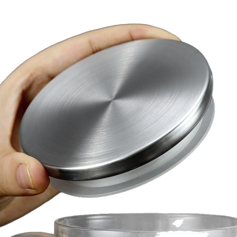 Capac pentru sticlă de apă rece cu inel de silicon anti-praf, oțel inoxidabil 304/201, capac plat scurt rezistent la ruginire