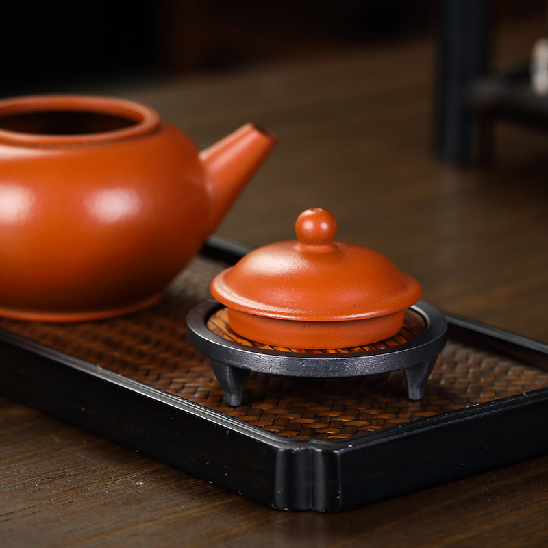Stil chinezesc vintage: suport manual pentru capac din bambus pentru ceai și raft Zen din lut purpuriu – accesorii pentru ceremonia ceaiului