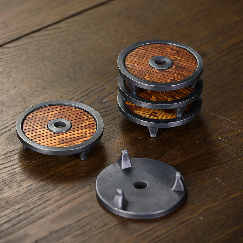 Stil chinezesc vintage: suport manual pentru capac din bambus pentru ceai și raft Zen din lut purpuriu – accesorii pentru ceremonia ceaiului