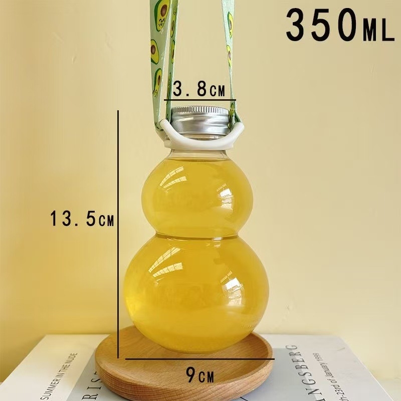 Egyszer használatos műanyag palack tök alakú, tejes teához, 350–500 ml, hideg infúzióhoz és gyümölcslevekhez