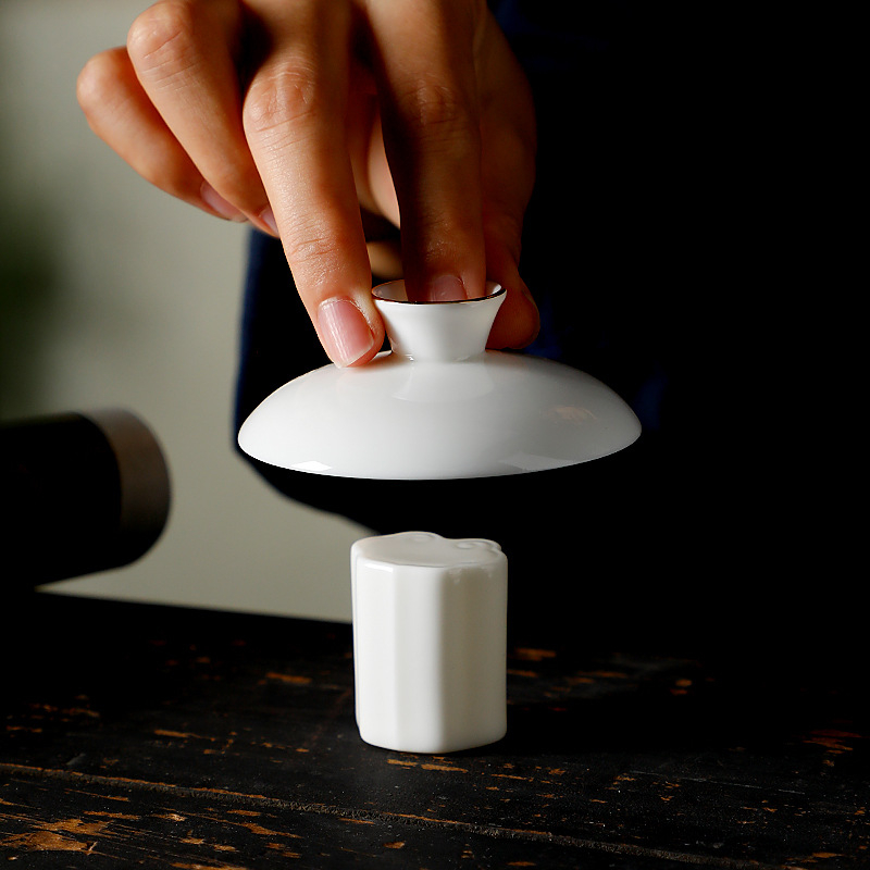 Capac pentru ceainic din lut purpuriu Yixing, capac gaiwan din ceramică albastru-alb și suport pentru capac – accesorii pentru ceremonia de ceai Kung Fu