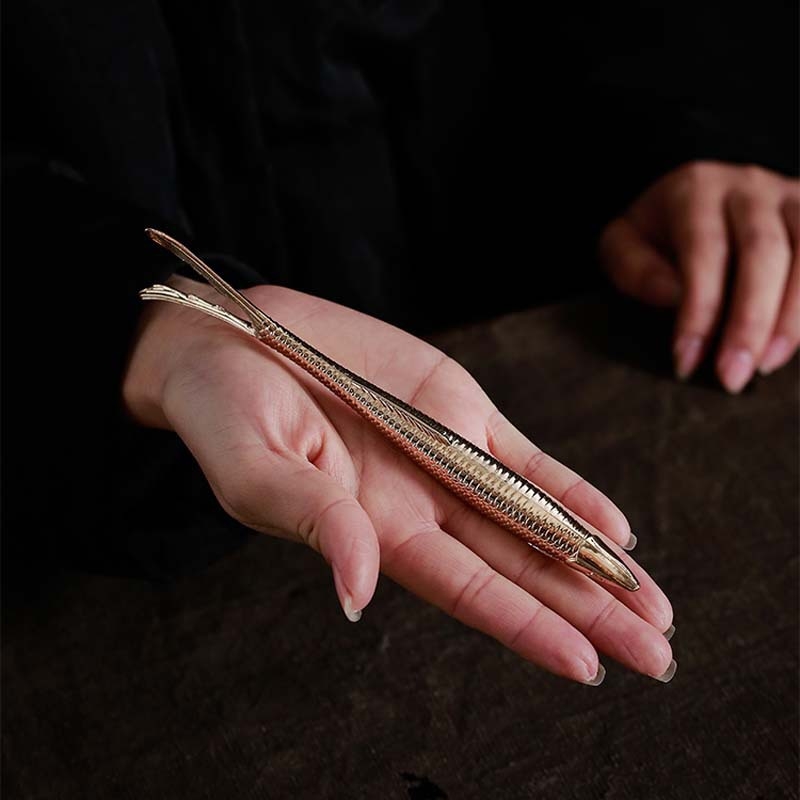 Furculiță pentru capacul ceainicului, în formă de pește, din metal, clip izolator termic pentru ceainice din fier, accesorii pentru ceremonia ceaiului