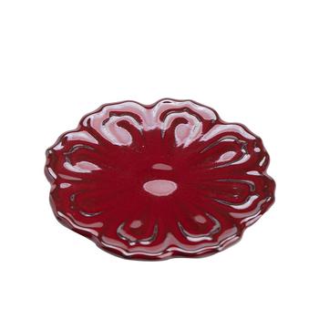 Suport ceramic pentru ceașcă de ceai cu capac, accesorii pentru setul de ceai, design Lotus Roșu din Orașul Interzis, stil Nou Chinezesc, origine Dehua