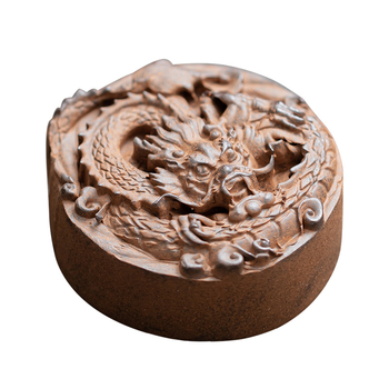 Suport ceramic pentru capacul ceainicului, cu pernă izolatoare termică și ornament Tea Pet, stil retro ceremonie de ceai.