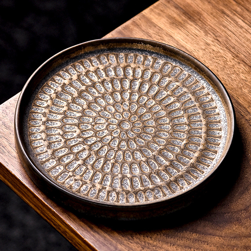Suport ceramic pentru ceainic și tavă de ceai cu izolație termică pentru sobă cu cărbuni, stil retro