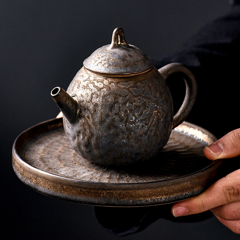 Suport ceramic pentru ceainic și tavă de ceai cu izolație termică pentru sobă cu cărbuni, stil retro