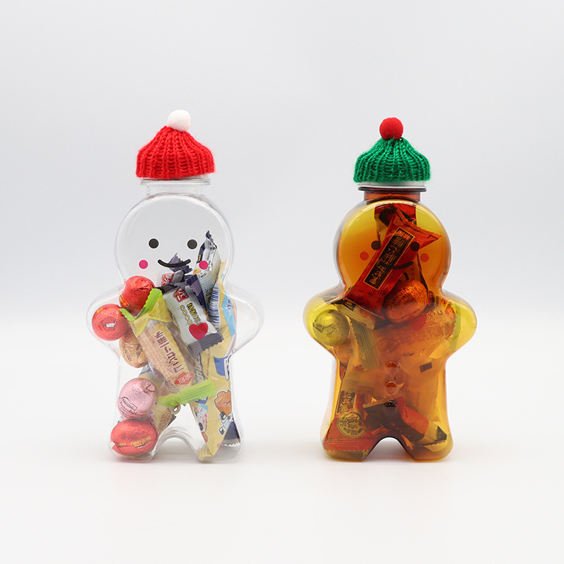 500 ml prozirna plastična boca s dizajnom Gingerbread Man za napitke