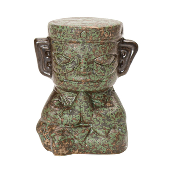Tea Pet ceramic cu față umană din Sanxingdui, ornament pentru birou, stil retro, lux discret