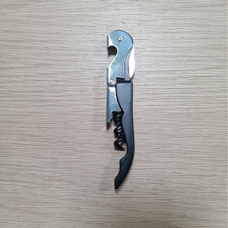 Deschizător multifuncțional de sticle în formă de căluț de mare, din oțel inoxidabil, cu tirbușon și cuțit pentru vin, portabil, pliabil