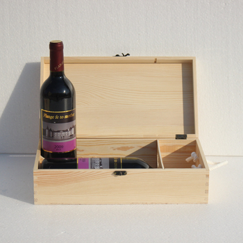 Cutie cadou din lemn pentru două sticle de vin roșu, cutie din lemn pentru ambalare vin, set de 2