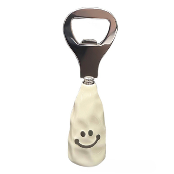 Deschizător de sticle de bere cu zâmbet, mâner ceramic, portabil, din oțel inoxidabil, pentru uz casnic și comercial