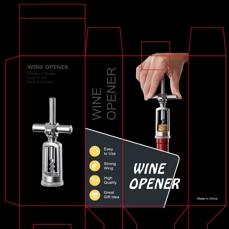 CRAZY KITCHEN Deschizător de vin multifuncțional, din aliaj de zinc, design creativ, 15×6.6×3.5 cm
