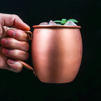 Cană din cupru pur 100% Moscow Mule, formă cilindrică pentru cocktail