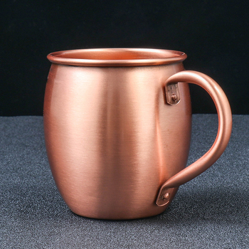 Cană din cupru pur 100% Moscow Mule, formă cilindrică pentru cocktail