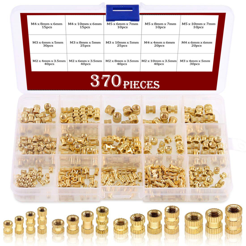 Set de inserții din cupru cu caneluri, pre-montate, 250/370/420/500 bucăți