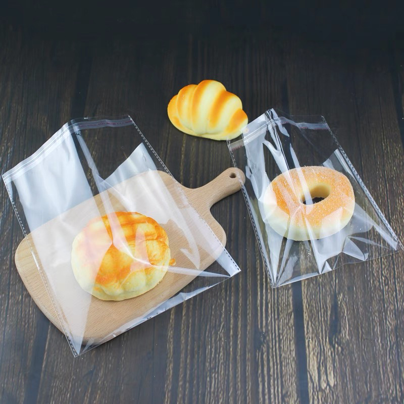 Pungi transparente din PP pentru panificație, cu închidere automată, sigilate termic, pentru bagel, burger, toast și pâine