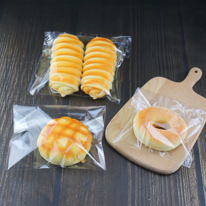 Pungi transparente din PP pentru panificație, cu închidere automată, sigilate termic, pentru bagel, burger, toast și pâine
