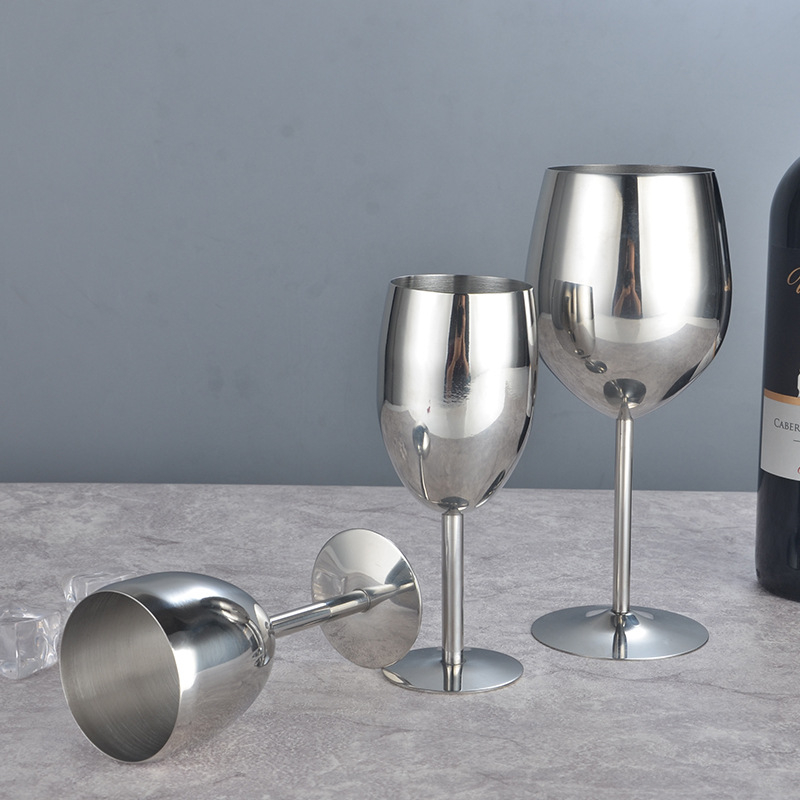 Pahar de vin roșu din oțel inoxidabil 304, pahar metalic cu capacitate mare, rezistent la căderi, design modern și simplu