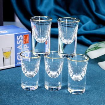 J07 Pahar mic de vin cu margine aurie, pentru băuturi spirtoase, Maotai