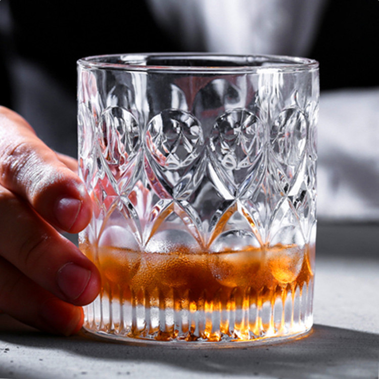 Set de pahare din sticlă cristal pentru whisky și vin, stil european, pentru uz casnic, capacitate 201-300 ml