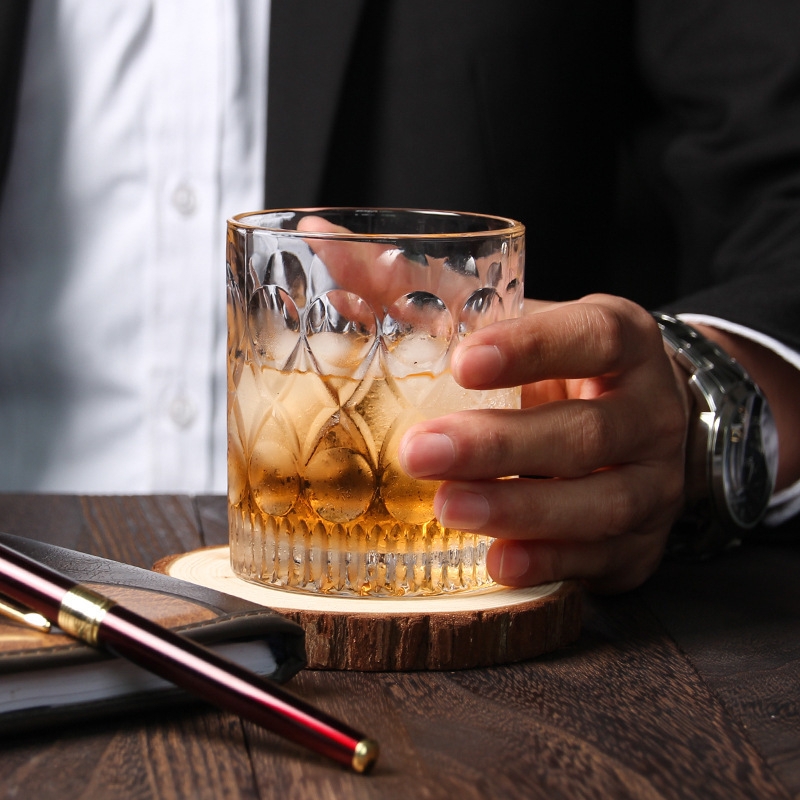 Set de pahare din sticlă cristal pentru whisky și vin, stil european, pentru uz casnic, capacitate 201-300 ml