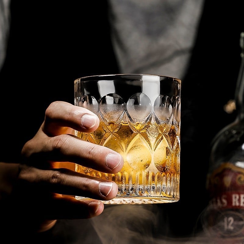 Set de pahare din sticlă cristal pentru whisky și vin, stil european, pentru uz casnic, capacitate 201-300 ml