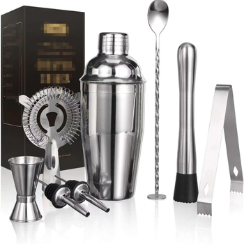 Set de 8 piese din oțel inoxidabil pentru bar, cu shaker