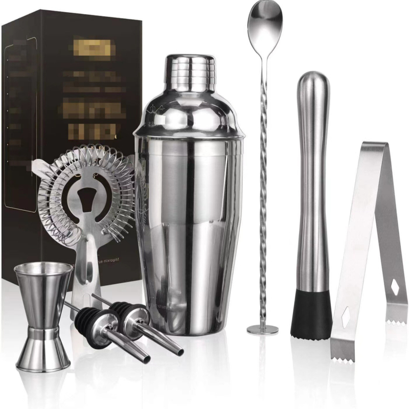 Set de 8 piese din oțel inoxidabil pentru bar, cu shaker