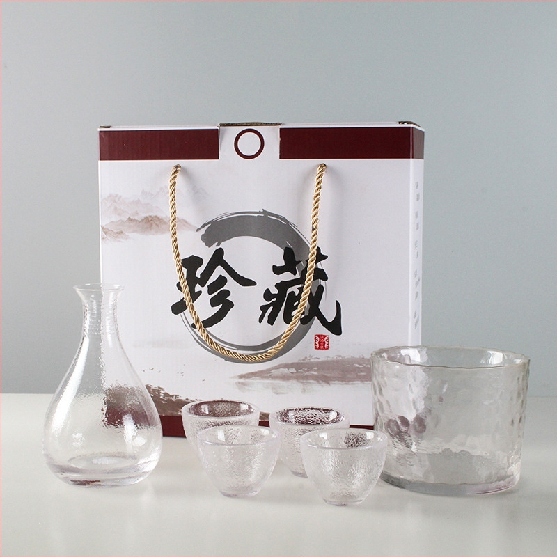 Set de pahare din cristal pentru lichior, în stil chinezesc nou, cu oală și borcan de încălzire
