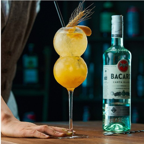 Pahar de șampanie din cristal, înalt, pentru cocktailuri, formă sferică, în stil Instagram, pahar de bar pentru uz casnic, capacitate aproximativ 400 ml