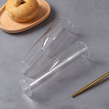 Pahar dublu-strat pentru șampanie și vin roșu, goblet în formă de lalea, design modern, transparent pentru bar, pahar de cocktail cu bule