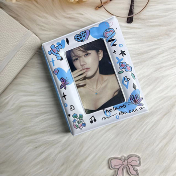 Album de carduri în stil Instax, crem, cu pagini detașabile și suport pentru plicuri, pentru fotografii de 3 inci