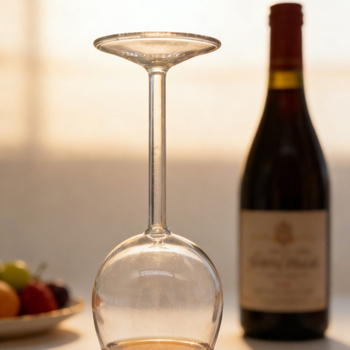 Pahar de vin din sticlă borosilicat de înaltă rezistență, formă inversă, design modern minimalist