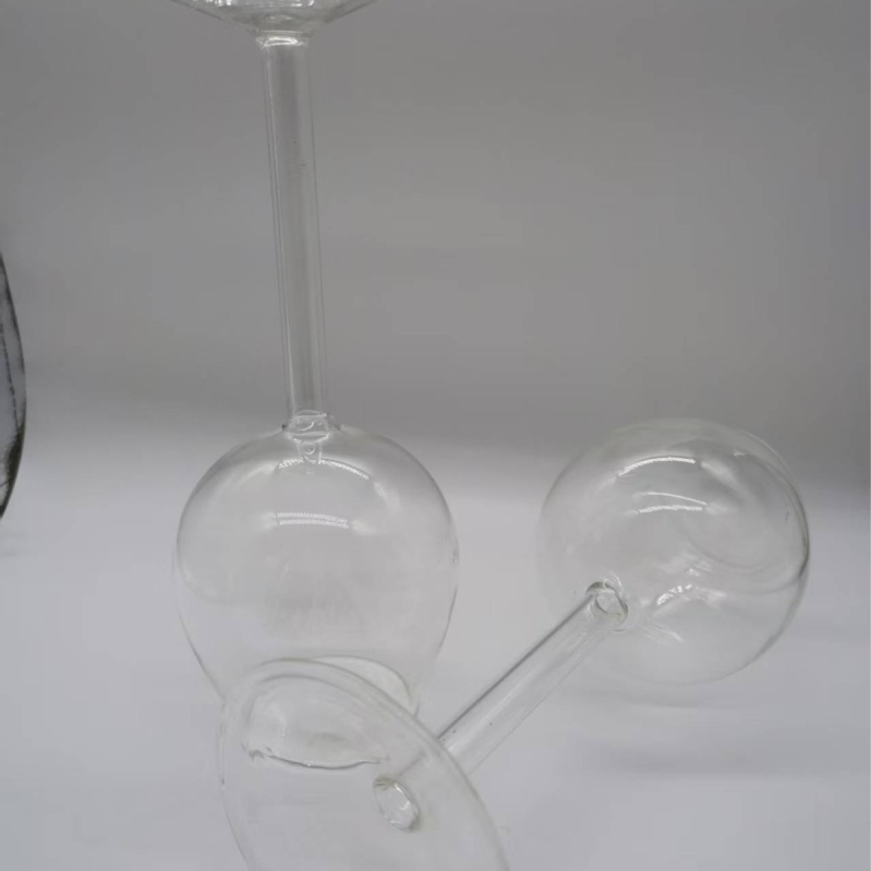 Pahar de vin din sticlă borosilicat de înaltă rezistență, formă inversă, design modern minimalist