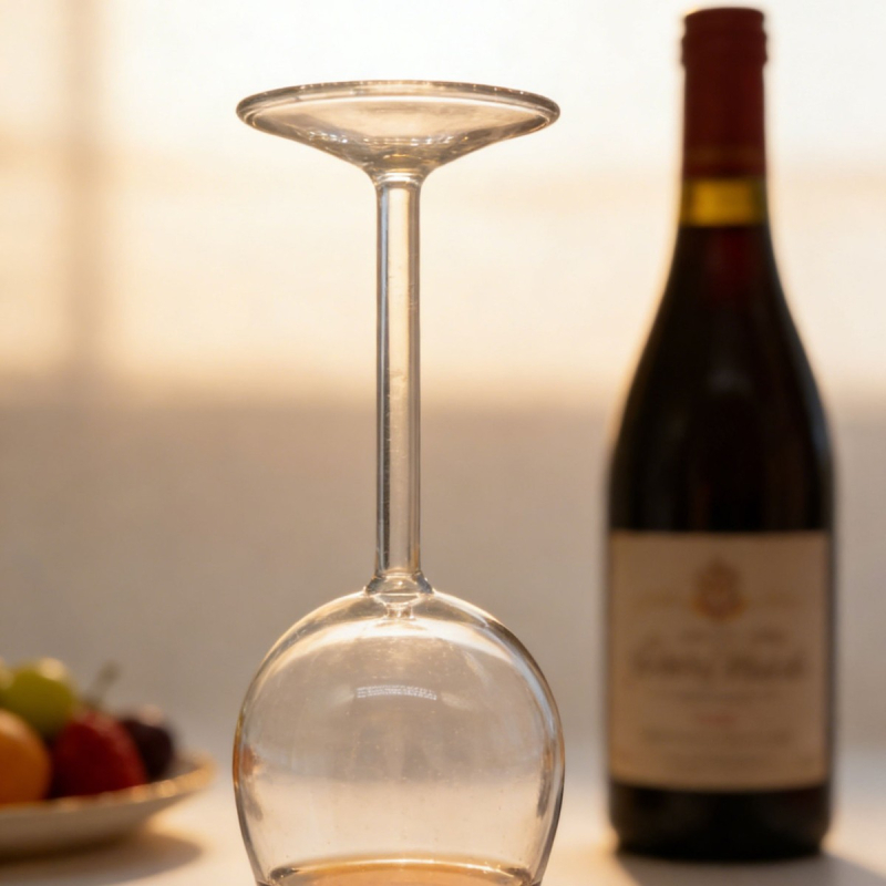 Pahar de vin din sticlă borosilicat de înaltă rezistență, formă inversă, design modern minimalist