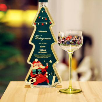Pahar mic din Alsacia, pahar înalt pentru vin, pahar creativ pentru șampanie și cocktail, pahar drăguț de Crăciun pentru femei