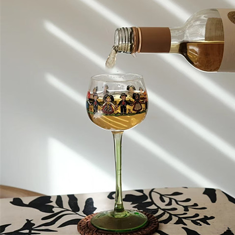 Pahar mic din Alsacia, pahar înalt pentru vin, pahar creativ pentru șampanie și cocktail, pahar drăguț de Crăciun pentru femei