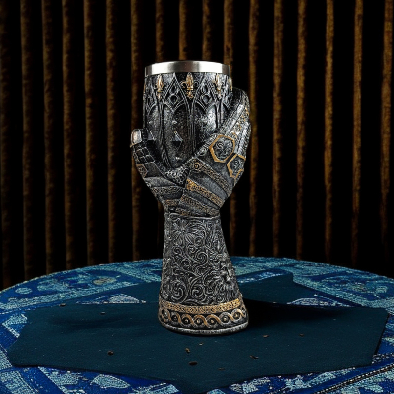 Goblet medieval european knight, pahar de vin cu mâner personalizabil, stil retro, 201–300 ml