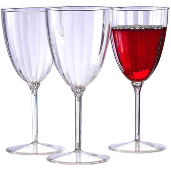 Pahar de șampanie din plastic transparent, unică folosință, 180 ml, set de 8