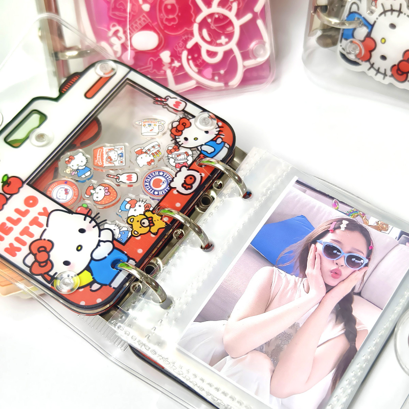 KT Cat Sanrio album pentru carduri de 3 inci pentru fotografii Polaroid, shaker, DIY, album acrilic cu foi detașabile